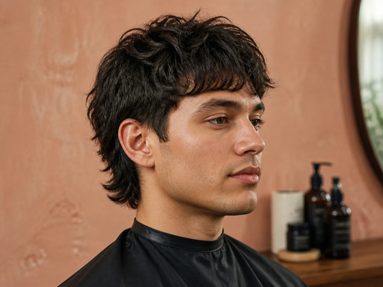 Scissor-blended subtle mullet with graded sides and no fade line