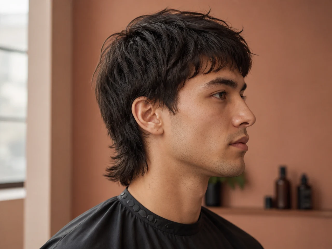 Boy-next-door mullet with rounded layers and soft feathered perimeter