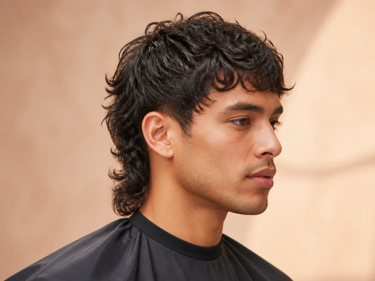 Three young men shown from three-quarter angles with three subtle mullet variations arranged left to right