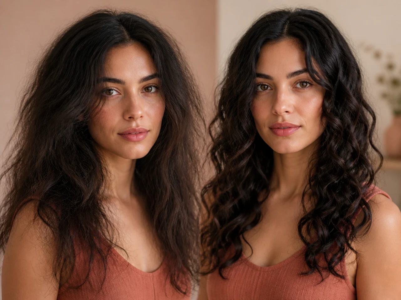 Brushed hair beside hair left to clump