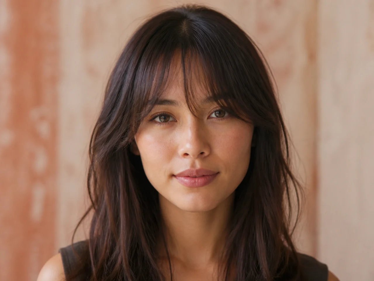 Grown-out soft bangs on fine hair