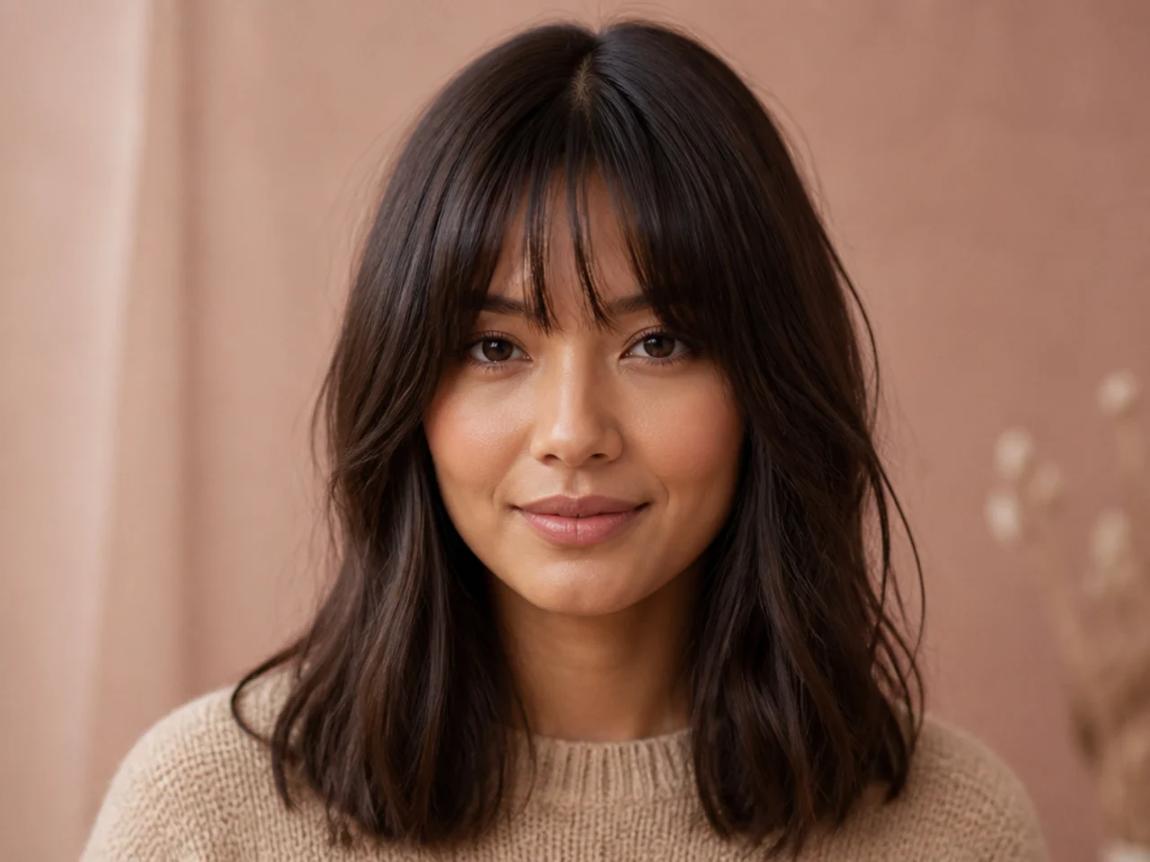 A soft fringe with a blunt-cut perimeter