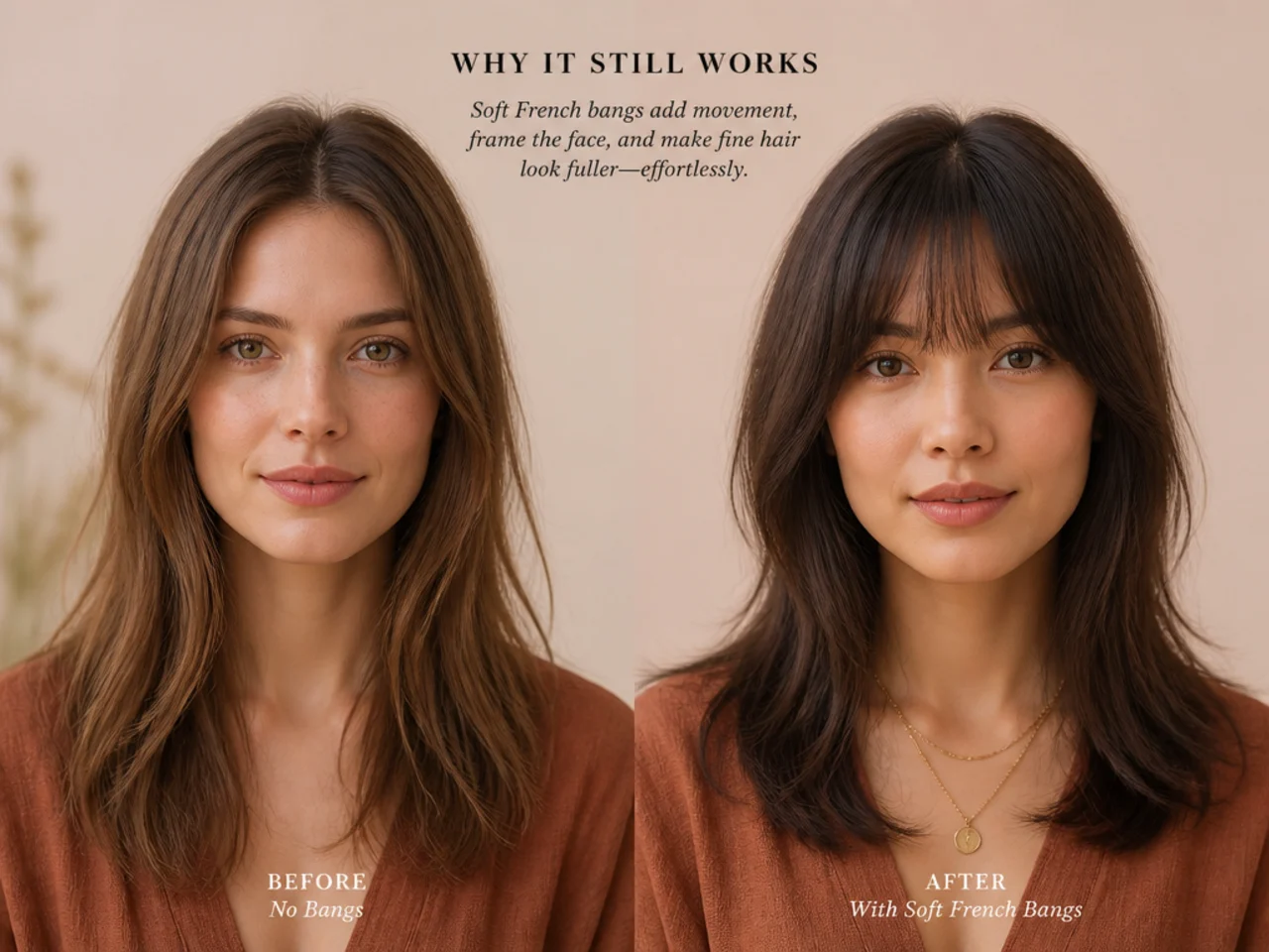 Fine hair with and without a fringe at the front