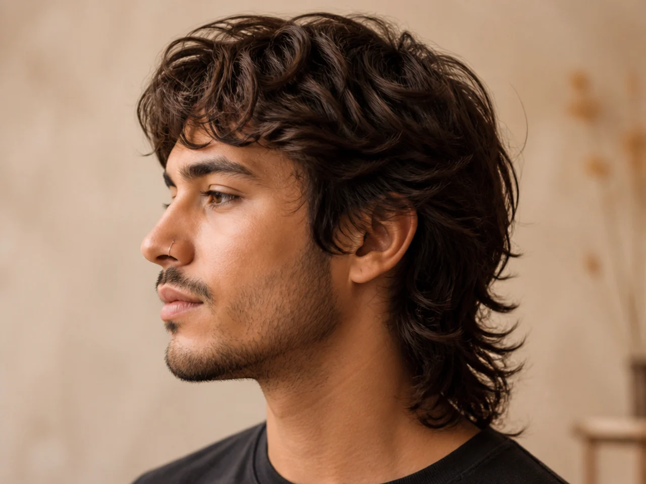 Long soft mullet with three-inch nape and feathered back movement