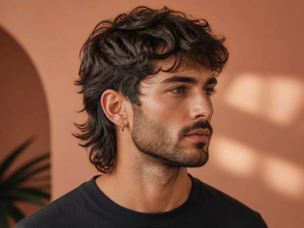 Modern soft mullet with current proportions and clean rounded layers