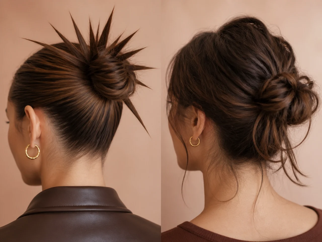 Blunt ends standing up compared with tapered ends flopping