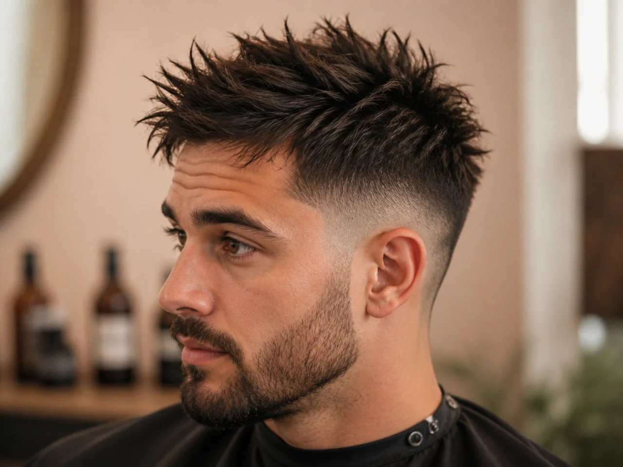 Styling products for short spiky hair — matte clay, sea-salt spray, and firm-hold hairspray
