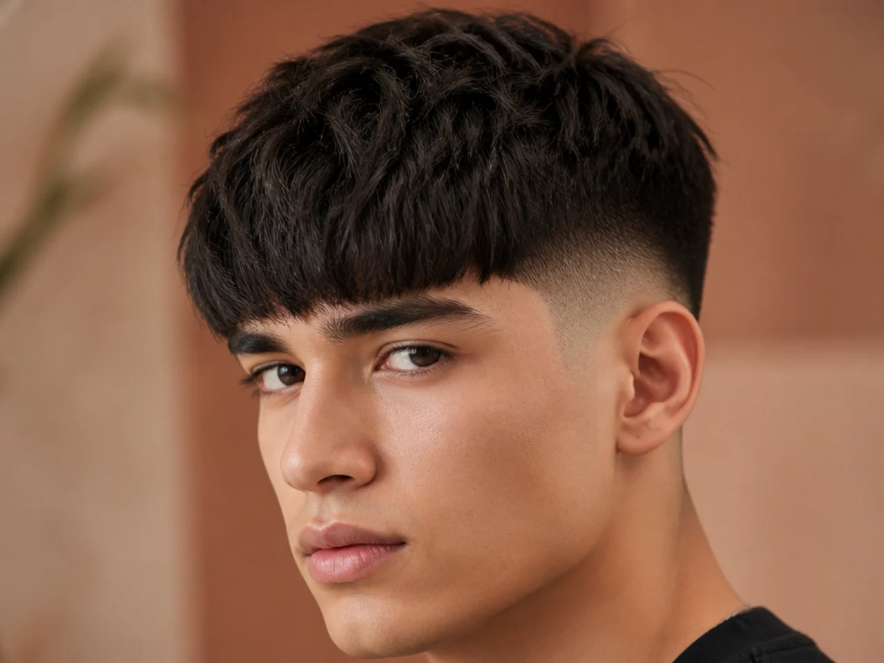 A thick straight fringe with internal weight removed