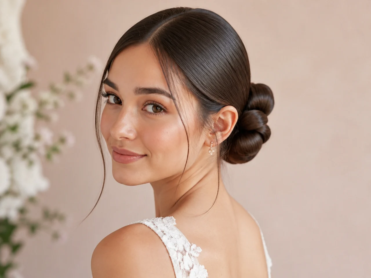 A double-anchored wedding bun