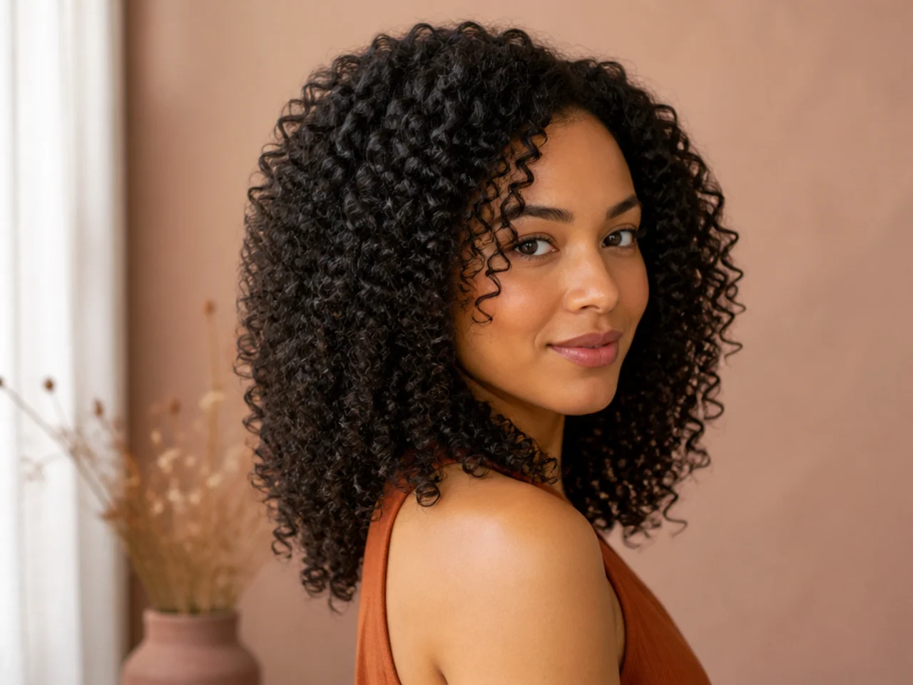 A curl pattern fully returned after a press