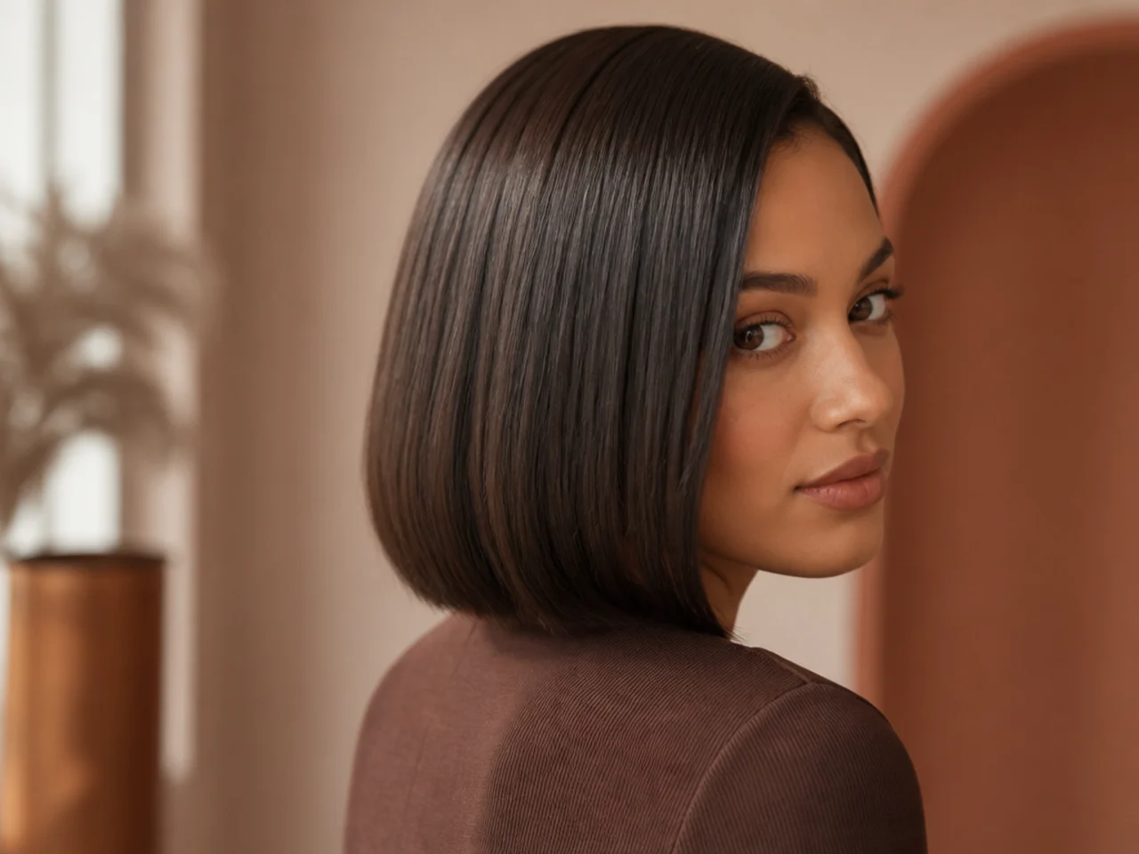 A sleek pressed bob