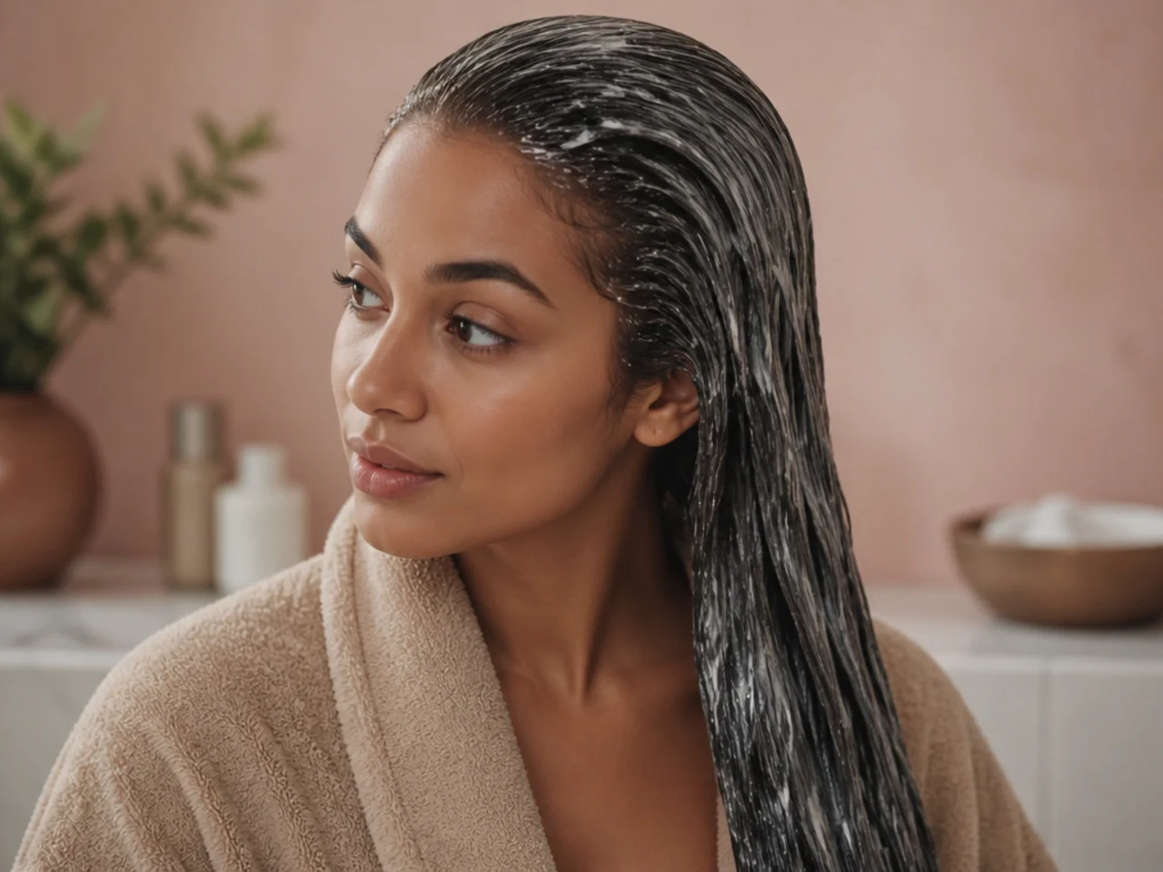 A deep conditioning treatment before straightening