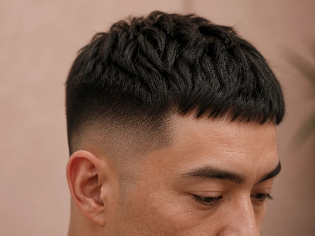 Short straight hair with a matte finish rather than a shine