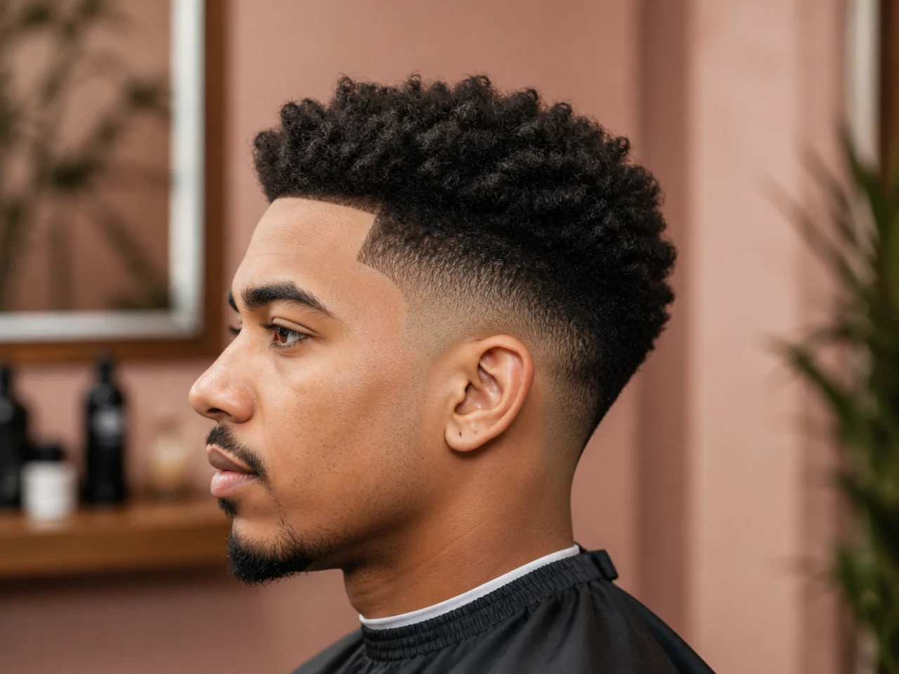 Fresh taper fade on 4A textured hair with soft blend above the ear and clean line-up at the forehead