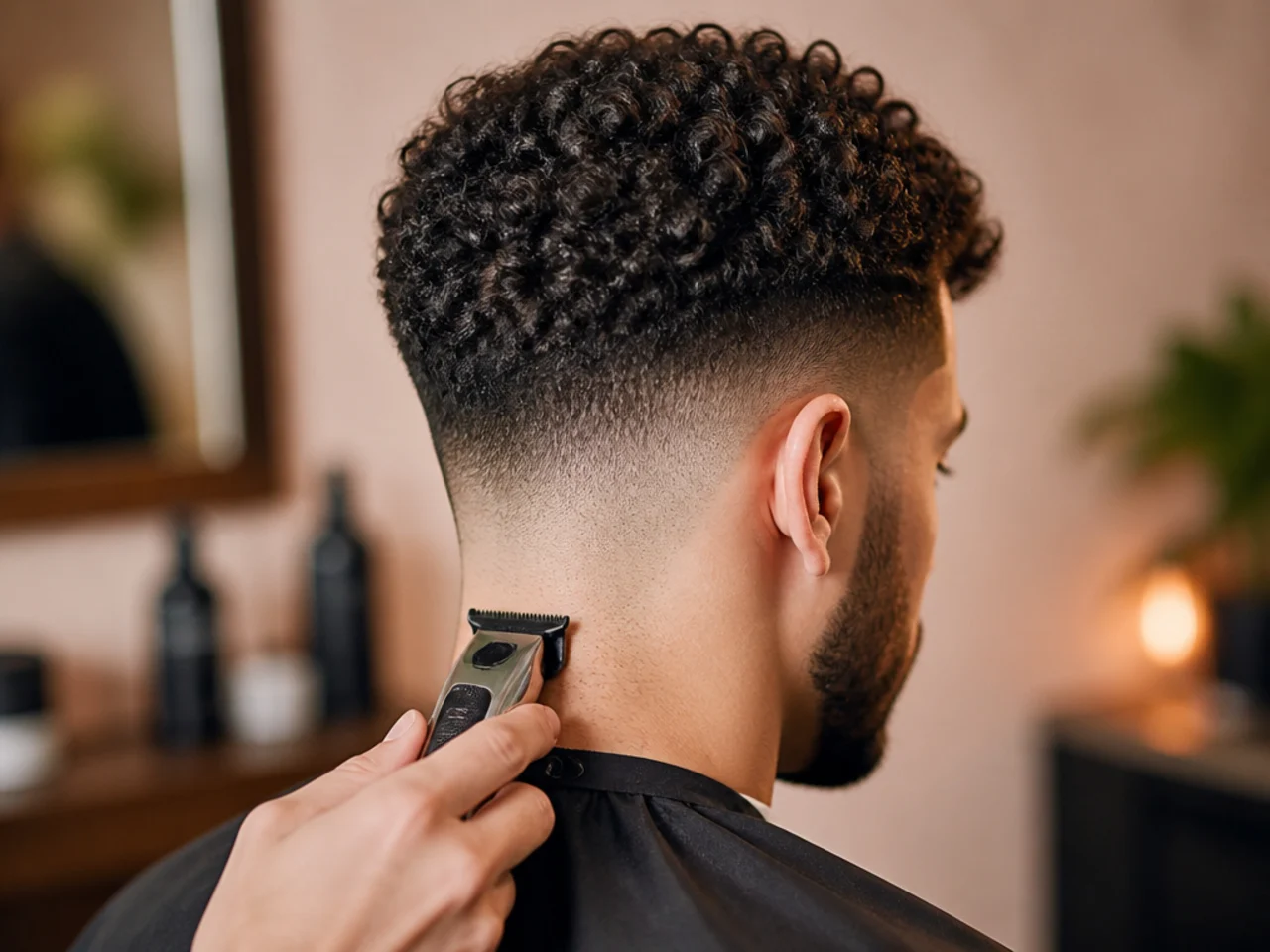 Trimmer following the natural neckline at the nape