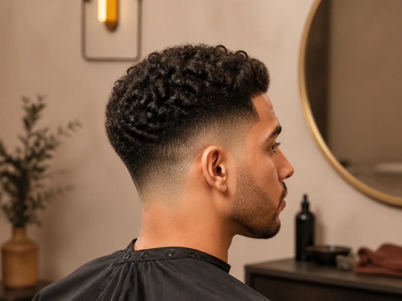Re-checking the fade on clean dry hair