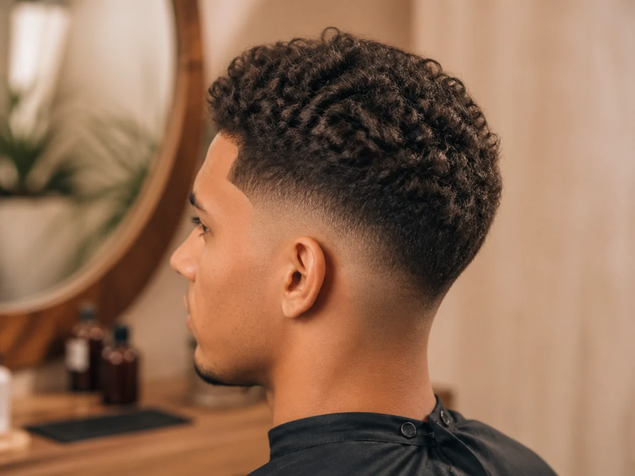 Three-quarter view of a completed home taper fade