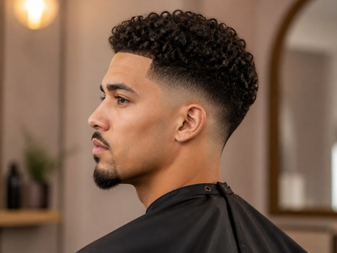 Taper fade paired with a defined goatee