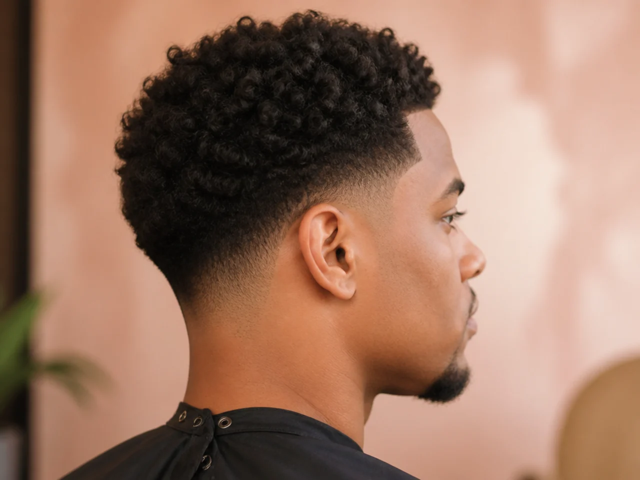 Taper fade with a soft natural neckline at the nape
