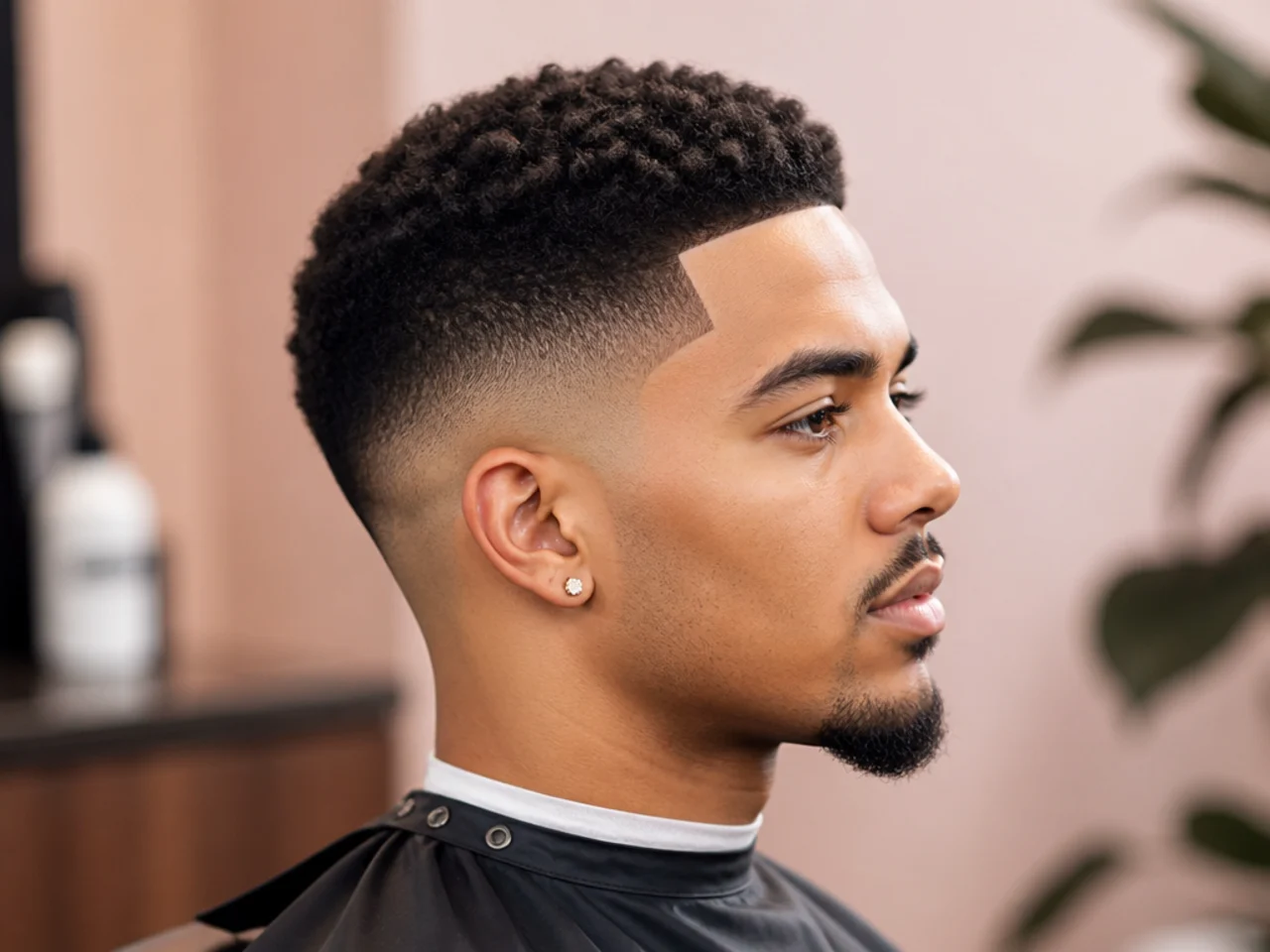 Mid taper fade with a razored line-up