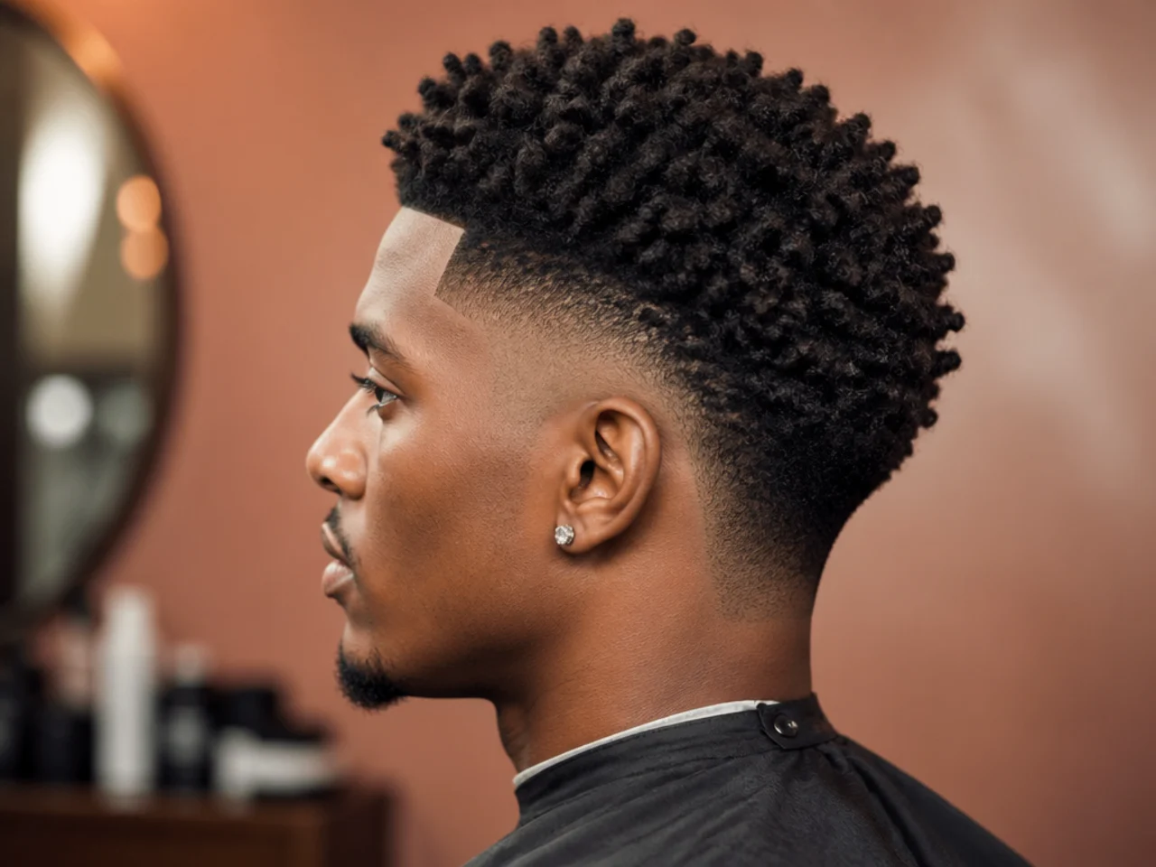 Burst fade with sponge-twisted coils on top