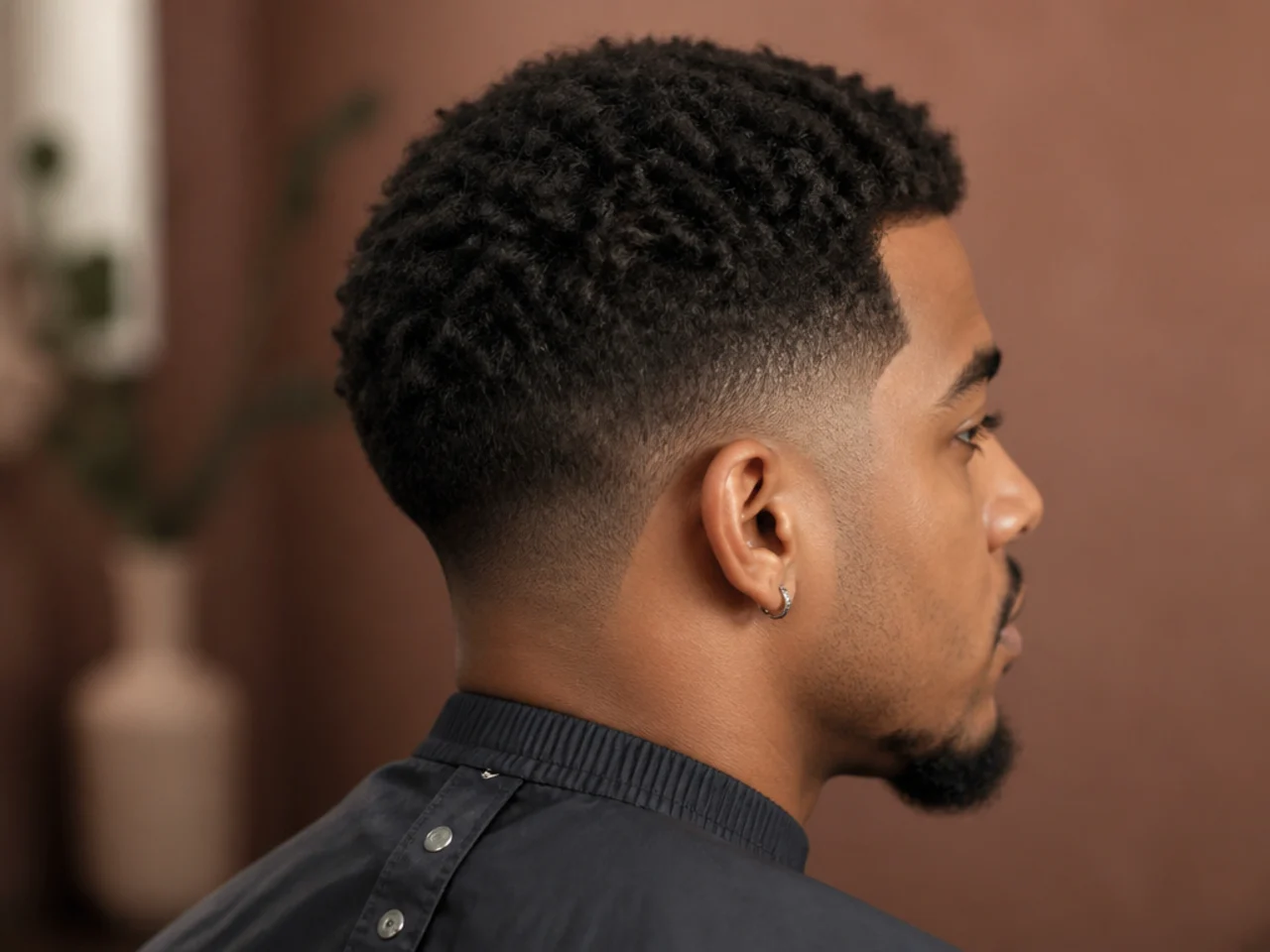 Short textured crop with a low taper fade