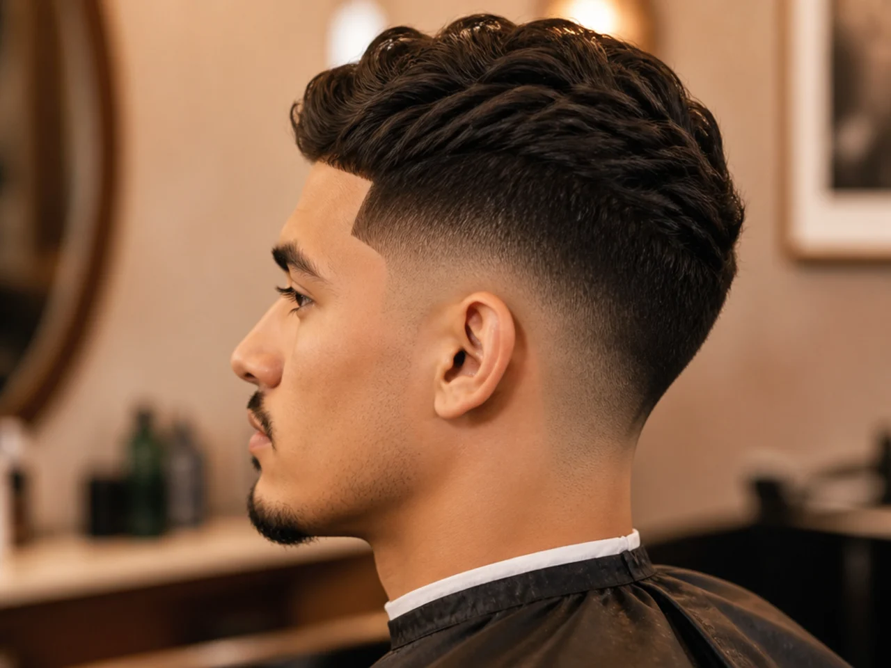 Taper fade with a razored line-up