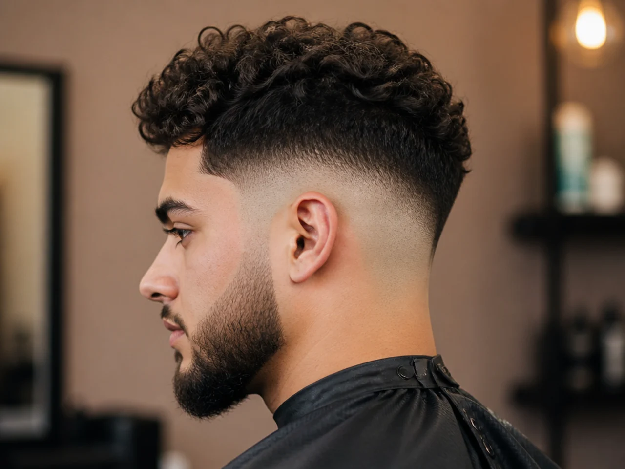 High skin fade with strong contrast