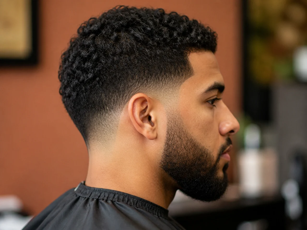 Low taper fade blending seamlessly into a trimmed beard