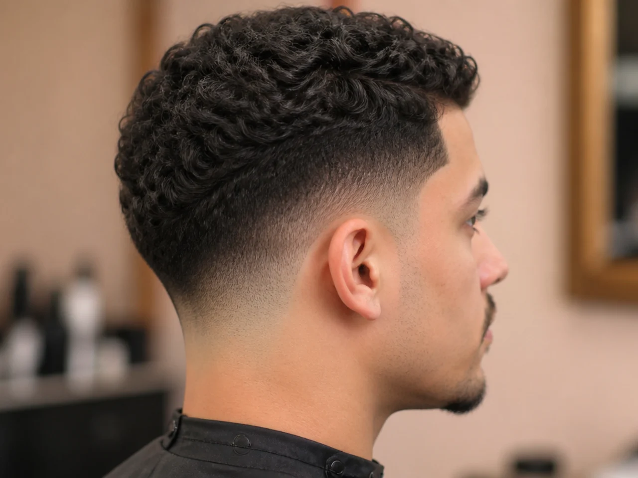 Low skin taper fade blended down to bare skin at the neckline
