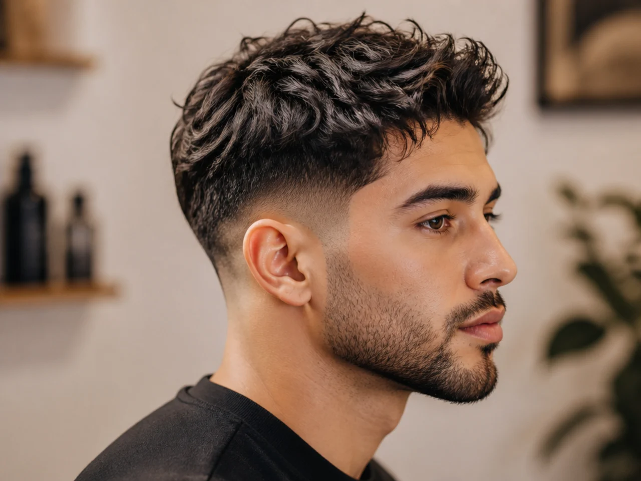 3. Low Fade Haircut with Textured Top
