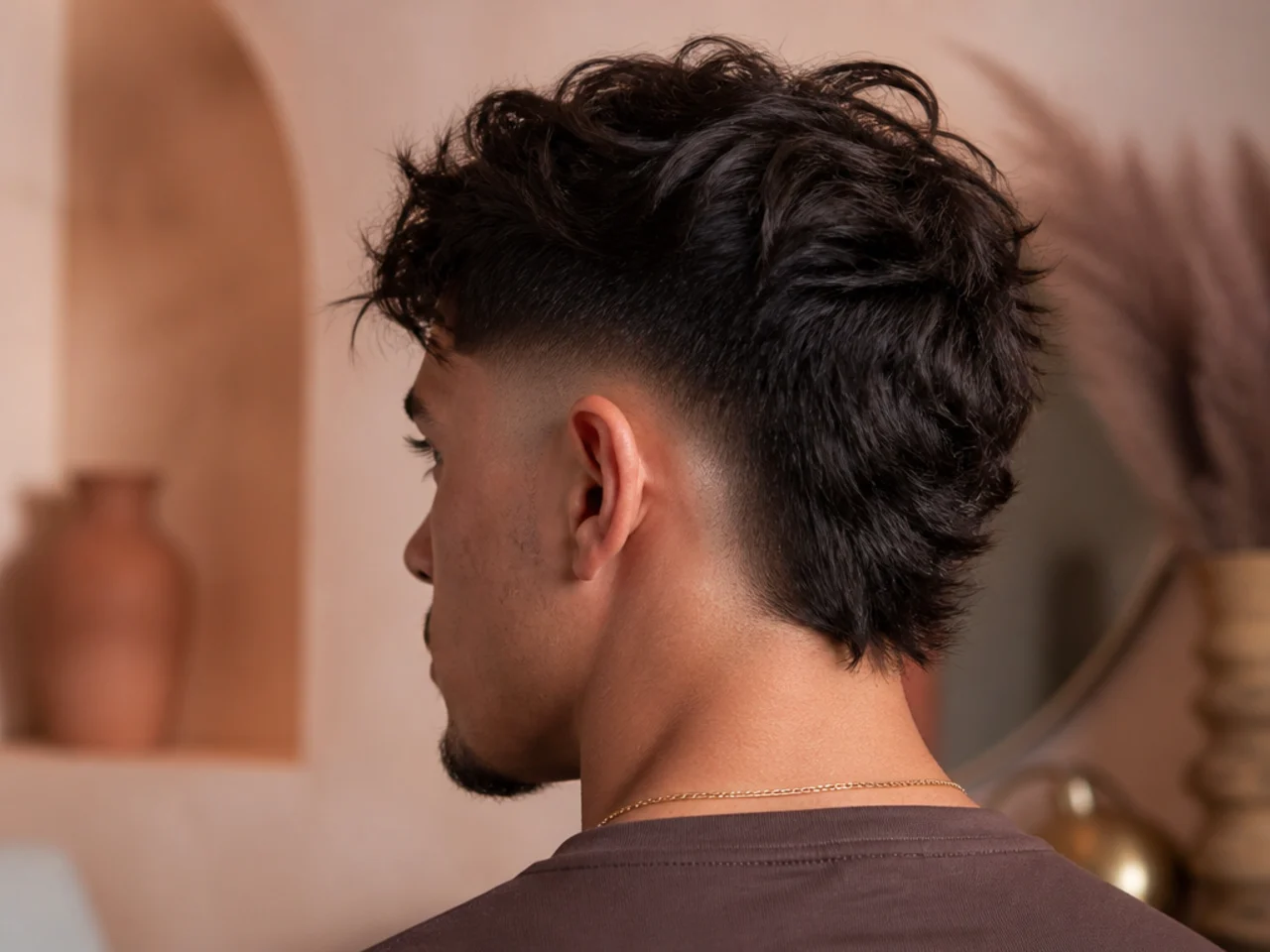 A textured burst fade at week four