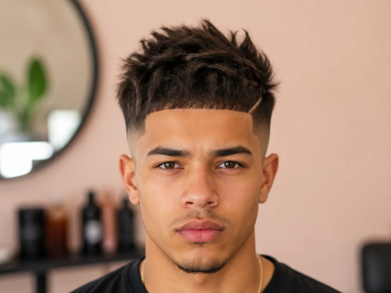 A textured strip cut short at the nape by mistake