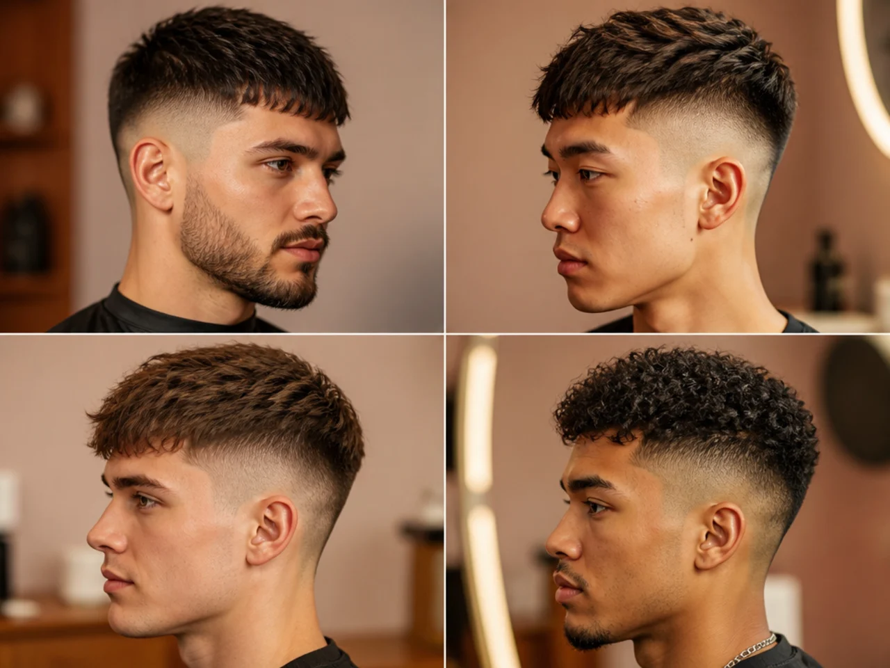 Textured crop with a high skin fade climbing to the parietal ridge for maximum graphic contrast