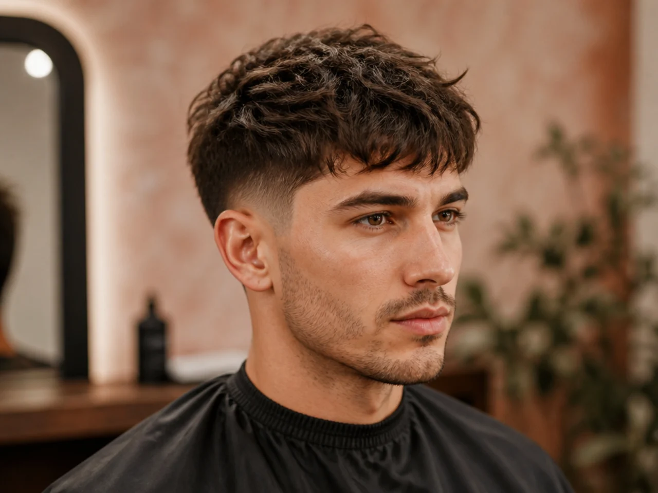 Men's hair styling products laid out — matte clay, sea-salt spray, and a wide-tooth comb