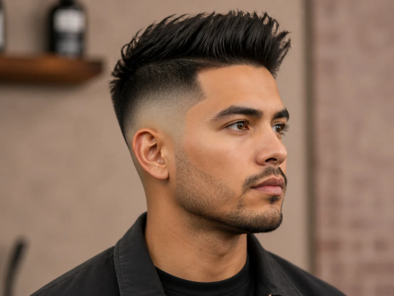 Short Brush Up with High Fade