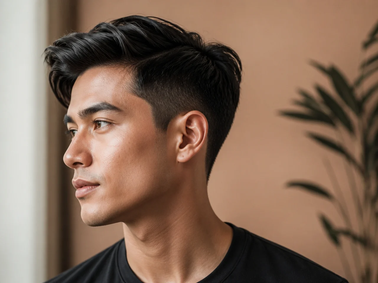 Side Swept Hair with Short Sides