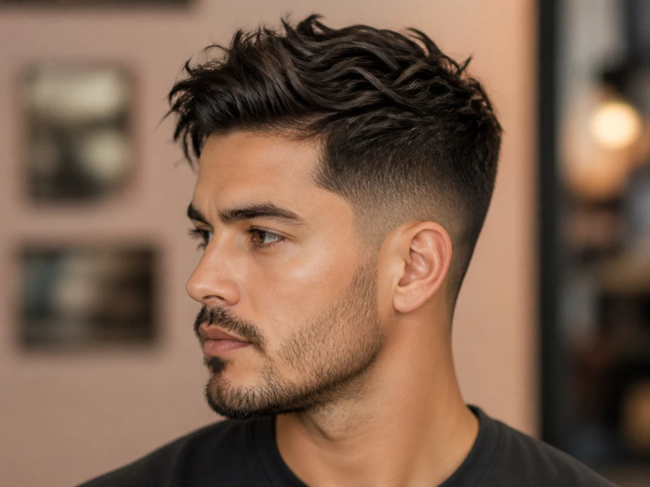 Textured Side Part Fade