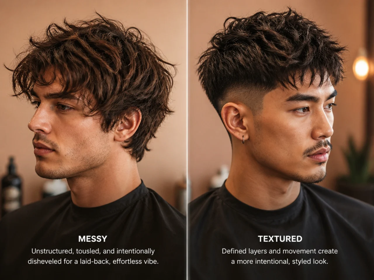 What is the difference between messy and textured?