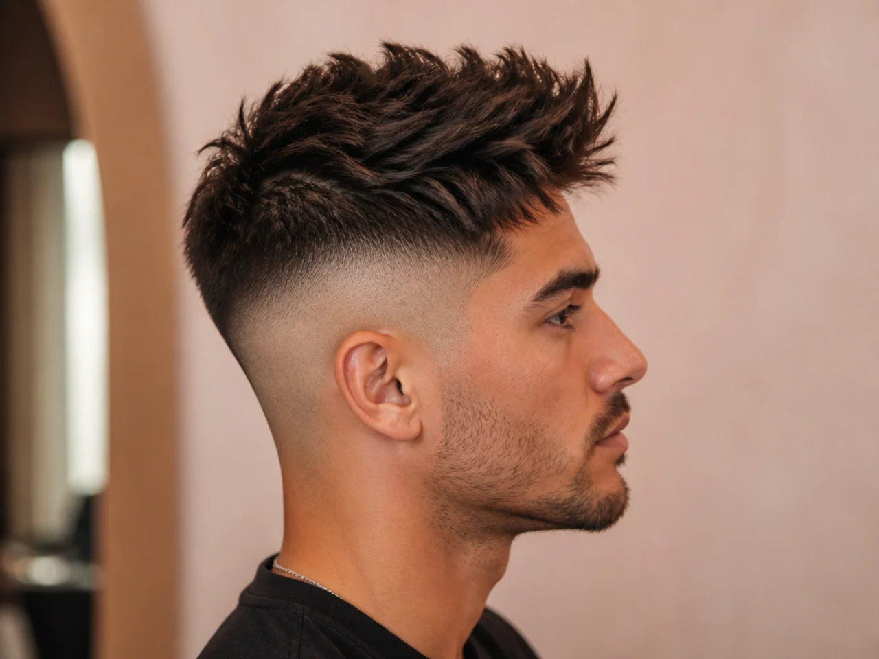 A textured high fade with root lift