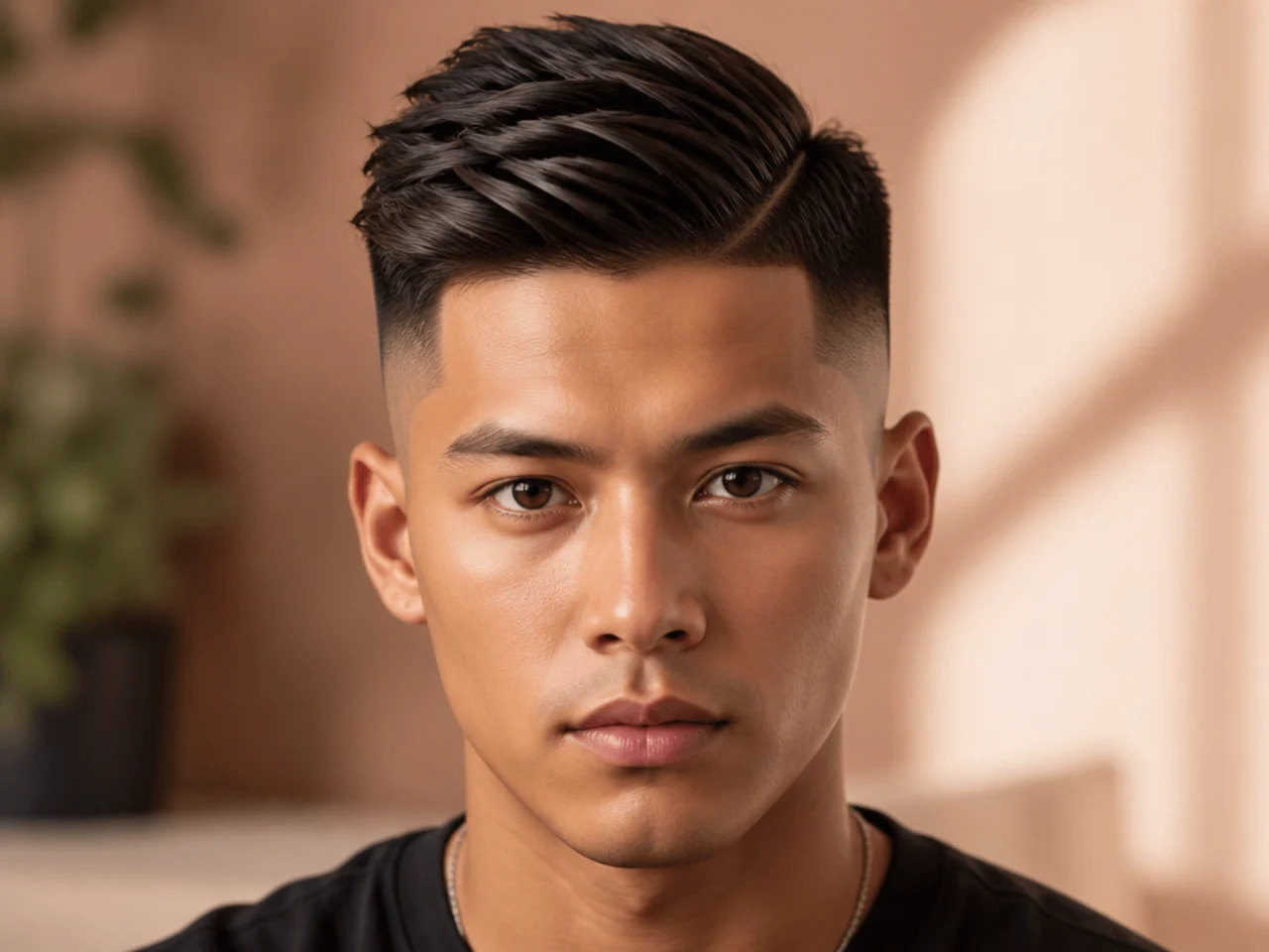 A textured high fade comb over