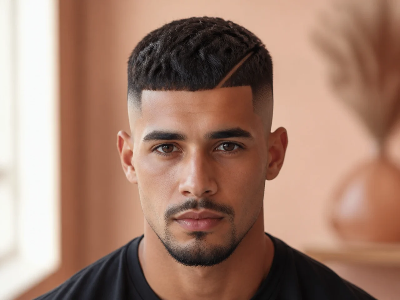 A flat textured top over a high fade