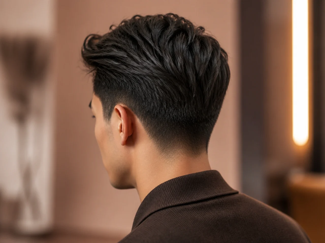 A textured ivy league on thick hair