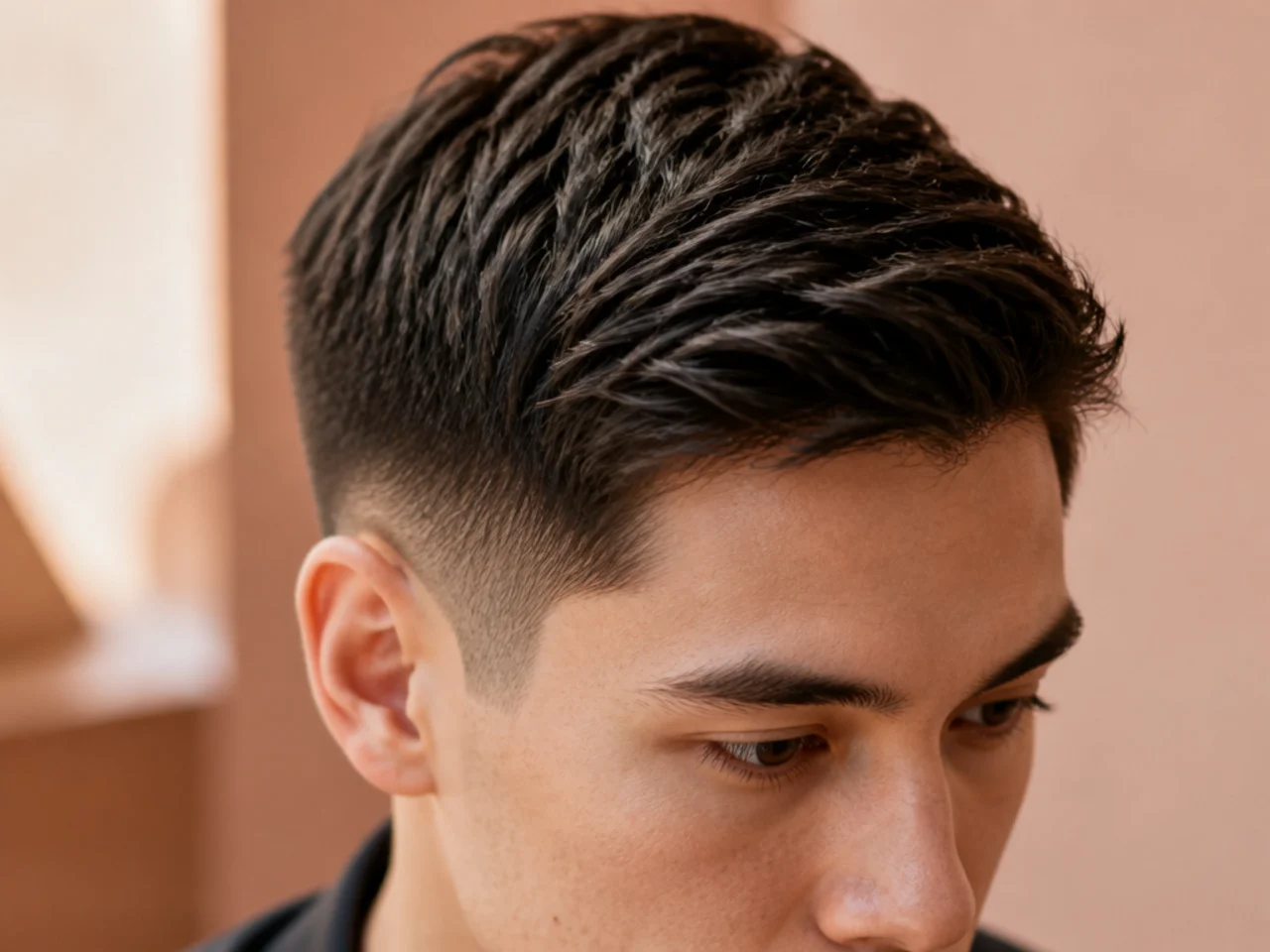 A textured ivy league on fine hair