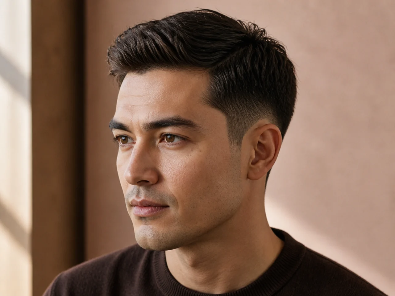 A textured ivy league styled with matte clay