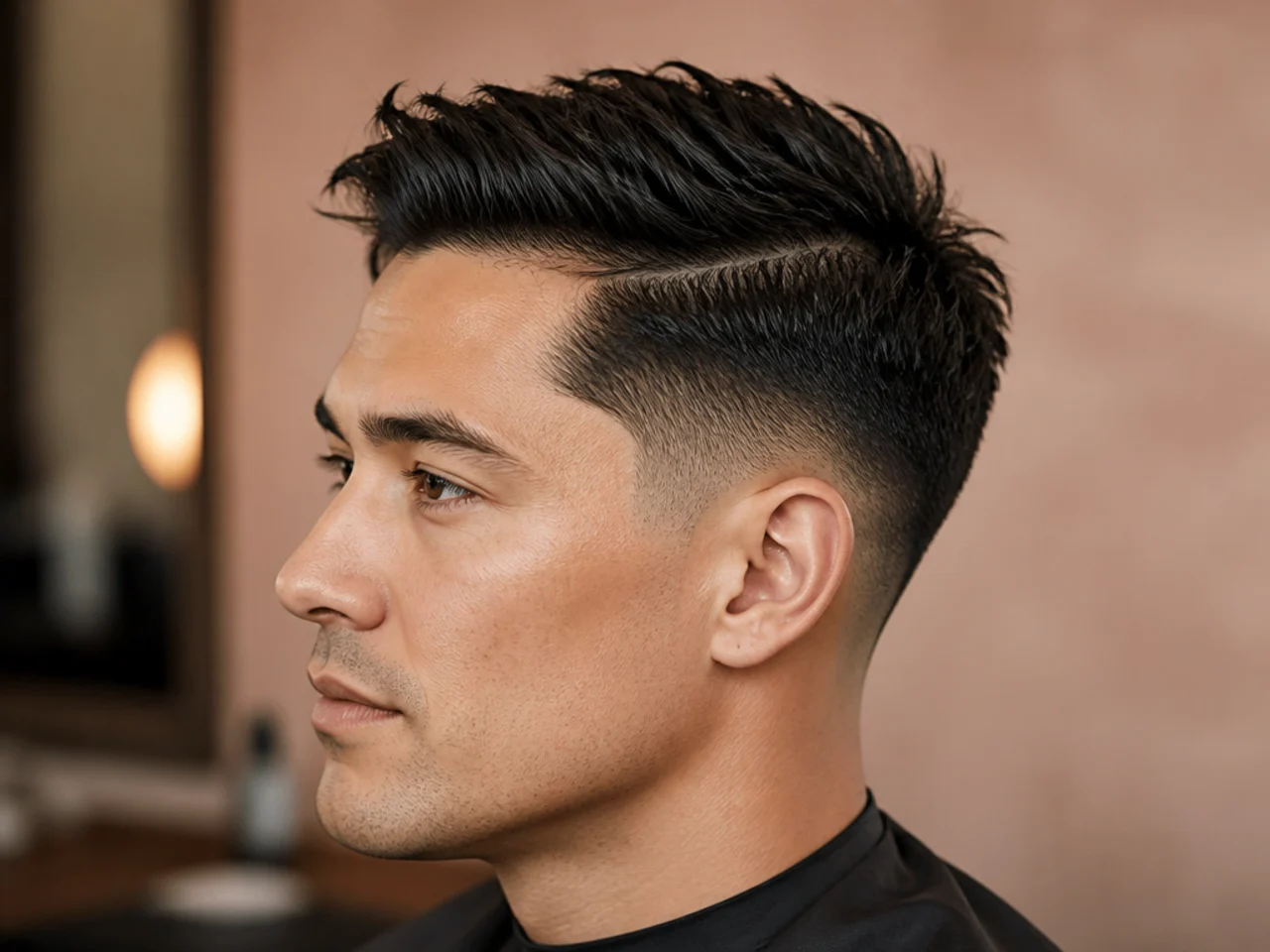 A textured ivy league with a broken parting