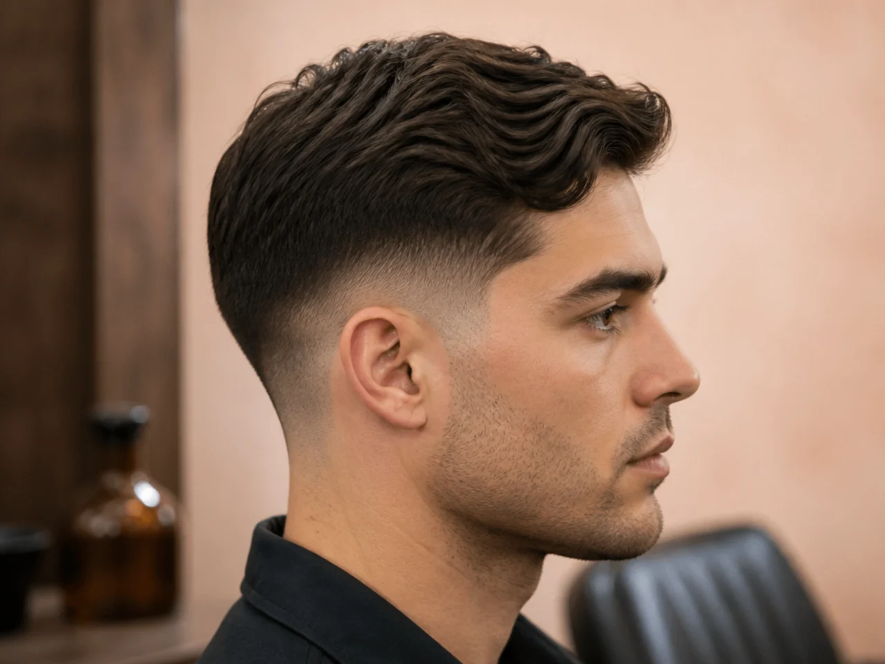 A textured ivy league on wavy hair