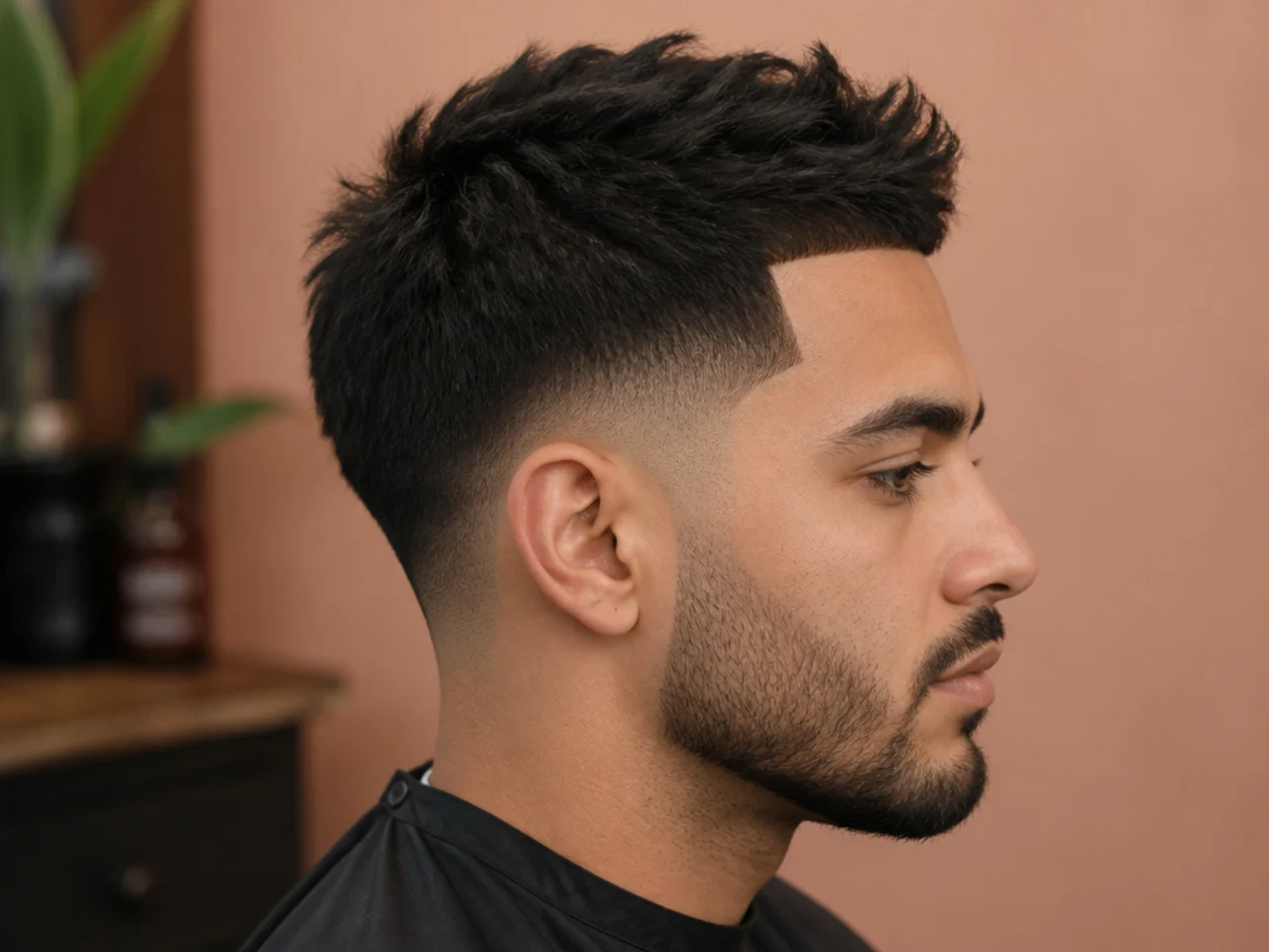 A textured low fade with a line-up