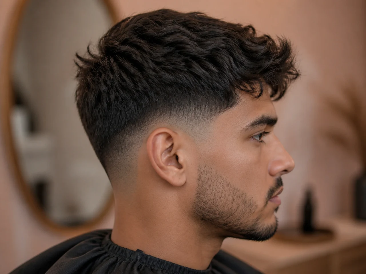 A textured low taper fade