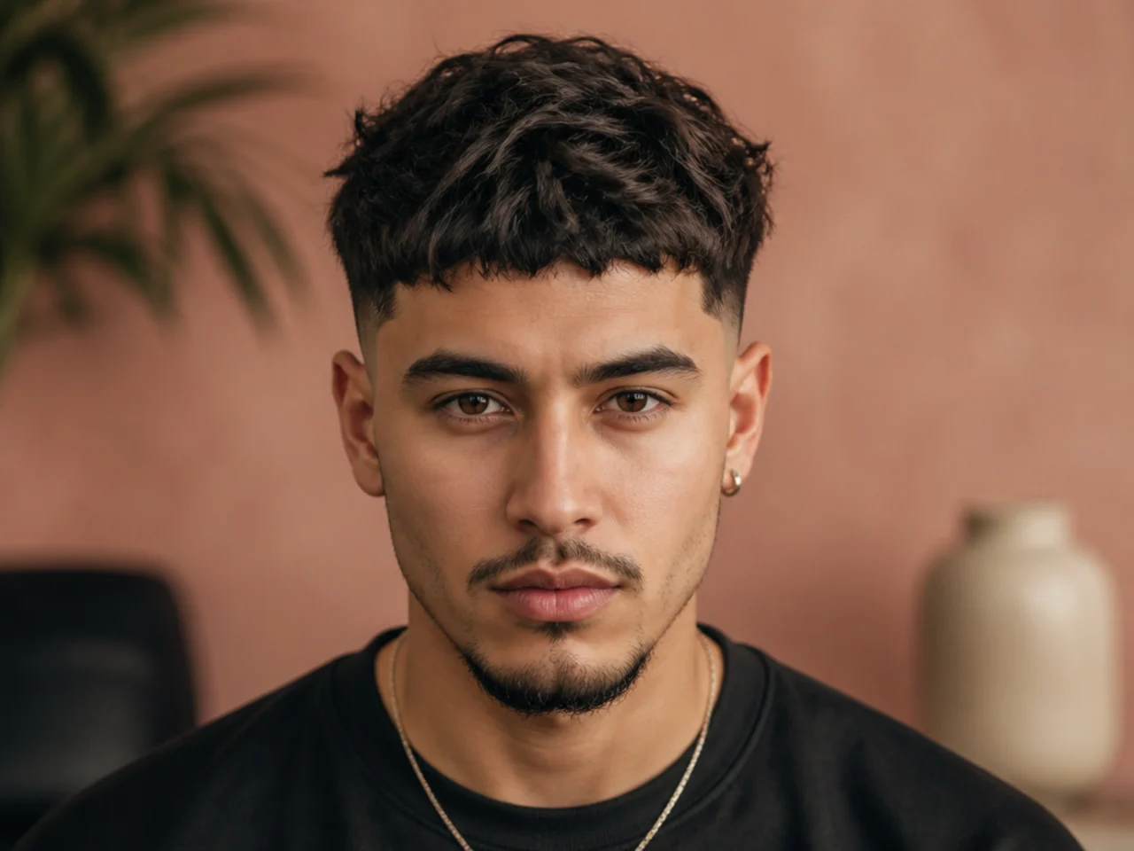 A bulky textured low fade with heavy sides